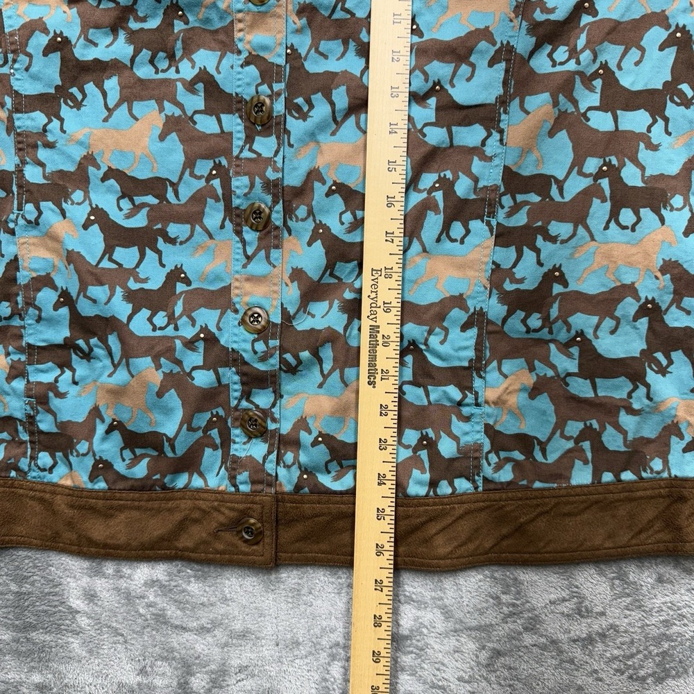 Toffee Apple‎ Jacket Shacket All over Horse Print Women's XXL Cowgirl Pockets - Picture 6 of 8